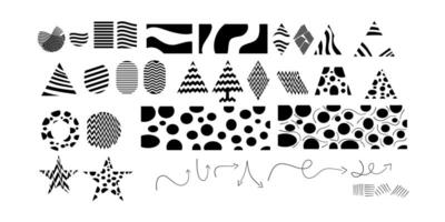 A set of black and white geometric shapes vector