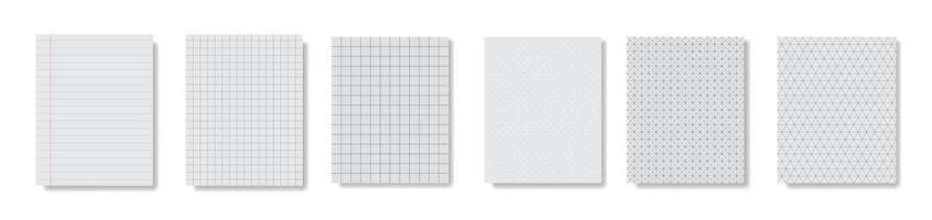 different styles of blank paper sheets vector
