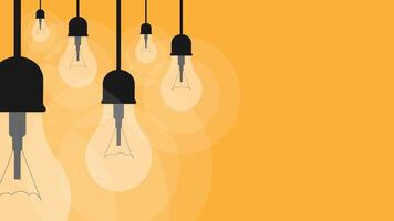 concept with light bulbs on a yellow background vector