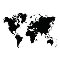 World map silhouette a simple black design vector
