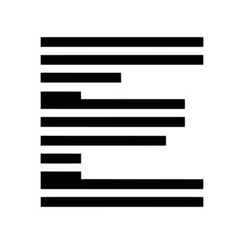 Abstract black bars of varying lengths arranged in a geometric pattern vector