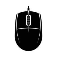 Black and White Computer Mouse with Scroll Wheel Icon. vector