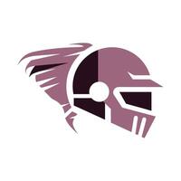 Abstract Design of a Warrior's Helmet with Windswept Details vector