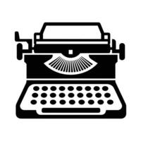 Classic Black Typewriter Silhouette Depicting Writing and Communication Tool. vector