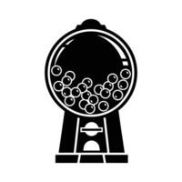 Black and White Gumball Machine Icon with Spherical Candies. vector