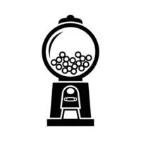 Black and White Gumball Machine Icon with Round Glass Container. vector