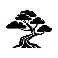 Abstract Geometric Bonsai Tree Silhouette. vector