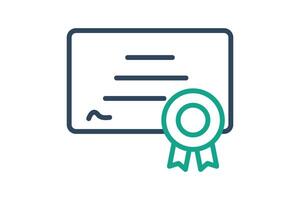 Certificate icon. line icon style. icon related to assessment. business elements illustration vector