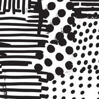Abstract black and white background texture with bold polka dots and irregular hand-drawn lines perfect for prints, posters, digital artwork, modern design, and creative visuals vector