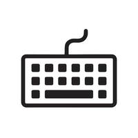Minimal black and white keyboard icon with bold outline perfect for tech design typing interface computer input device electronics and modern digital workspace graphics vector