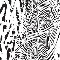 Abstract black and white background with intricate hand-drawn geometric and tribal patterns, perfect for digital art, textiles, print design, and modern decorative projects vector