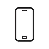Minimal black and white smartphone icon with bold outline perfect for mobile app UI tech interface communication and modern digital device related design projects vector