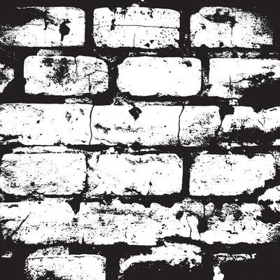 Grunge brick wall background with high contrast texture ideal for retro posters street art designs grungy overlays urban aesthetics and monochrome digital compositions