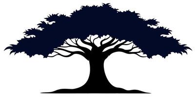 tree silhouette logo line art design vector