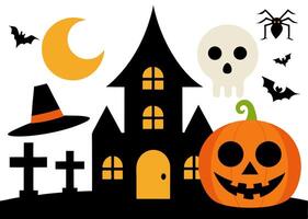 Halloween witch house silhouette design vector
