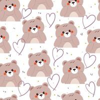 Cute bear illustrations with hearts vector