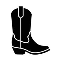 Silhouette of a Classic Cowboy Boot with Detailed Stitching Design. vector