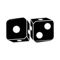 Two Black Dice Showing Numbers in Simple Style. vector