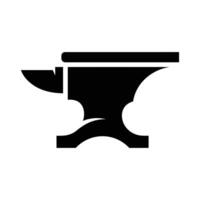 Simple Black and White Silhouette of a Blacksmiths Anvil. vector
