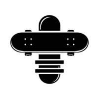 Abstract Black and White Bee Icon with Geometric Shapes. vector