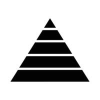 Black FiveLayered Triangular Pyramid Icon Graphic. vector