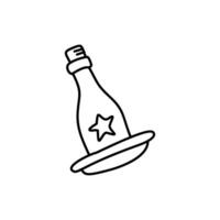Whimsical Bottle with Star Emblem and Wide Base, Angled Design vector