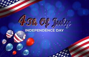 4th of july independence day celebration template banner with flag and abstract background vector