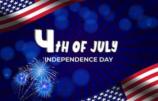 4th of july independence celebration template banner with abstract gradient background design vector