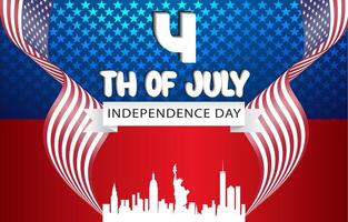 4th of july independence day celebration banner with abstract gradient blue and red background design vector