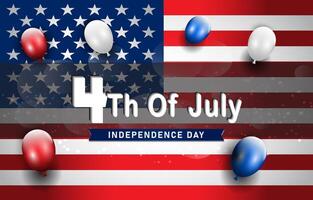 4th of july american independence day template banner with abstract gradient background design vector