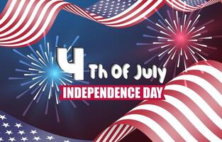 4th of july independence day celebration template banner with abstract gradient blue background vector