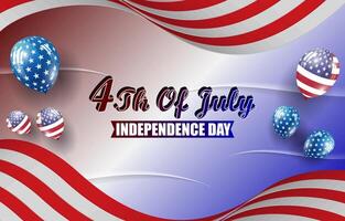 4th of july independence day celebration template banner with abstract gradient blue and red background design vector