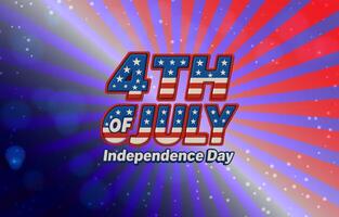4th of july independence day celebration template banner with red and blue background design vector