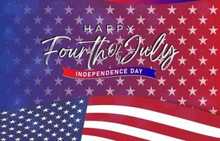 happy 4th of july independence day celebration template banner with red and blue background design vector