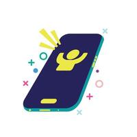 Cute and modern flat icon of a smartphone with an incoming call alert. Perfect for app UI UX, communication, and social media design projects in flat style. vector