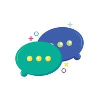 Flat of cute chat bubbles in a modern cartoon style. Great for communication, messaging apps, social media, and digital design elements. Bright and colorful icon with fun and friendly feel. vector