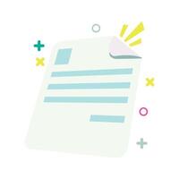 Flat style cute letter icon. Perfect for office UI design, paperwork, reports, email, data file visuals, or administrative needs. Colorful modern illustration for digital media and infographics. vector