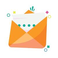Cute flat style envelope icon design, great for UI UX, messaging app, mail system, or communication concepts. Colorful cartoon style perfect for web, mobile apps, and infographics vector