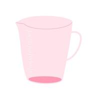 a measuring cup with pink liquid in it vector