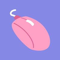 a pink computer mouse on a isolated background vector