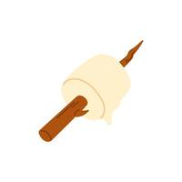 a marshmallow with a stick on it vector