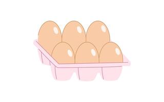 eggs in a tray on a white background vector