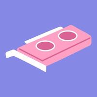a pink and white vga card on isolated background vector