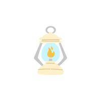 a oil lantern with a flame inside on a white background vector