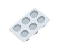 a tray with four muffin cups on it vector