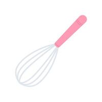 a whisk on a white background with pink handle vector