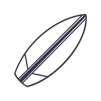 surfboard outline icon, line illustration, isolated on white background vector
