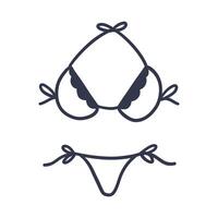 a drawing of a bikini top and a pair of panties vector
