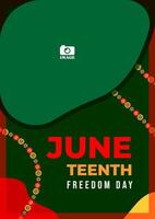 Juneteenth Freedom Day. Poster design with flower circle ornaments for speech, ads, annual events on June 19 vector