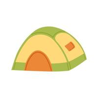 a tent with a green and orange color scheme vector
